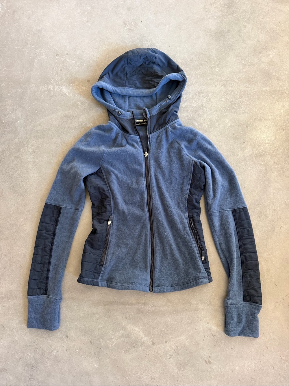 Abercrombie & Fitch Two-Tone Blue Hooded Utility Jacket
